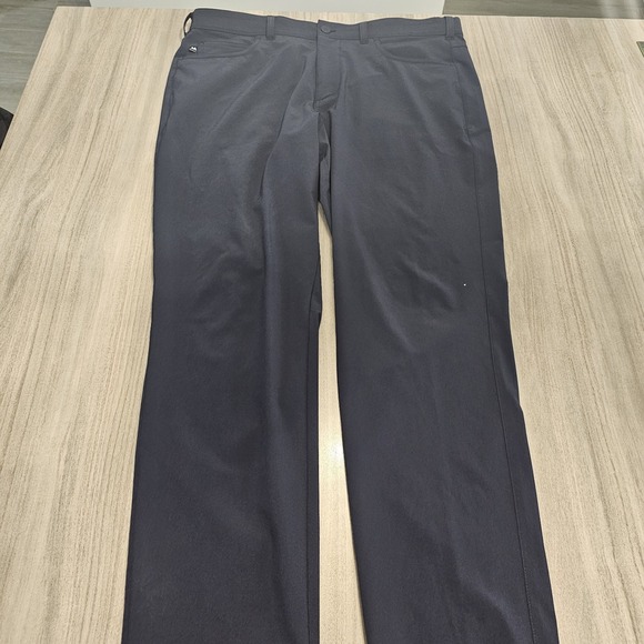 Mizzen Main Mens Helmsman Chino Pant 35x30 Blue Slim 4-Way Stretch Wicking Golf - Picture 2 of 7